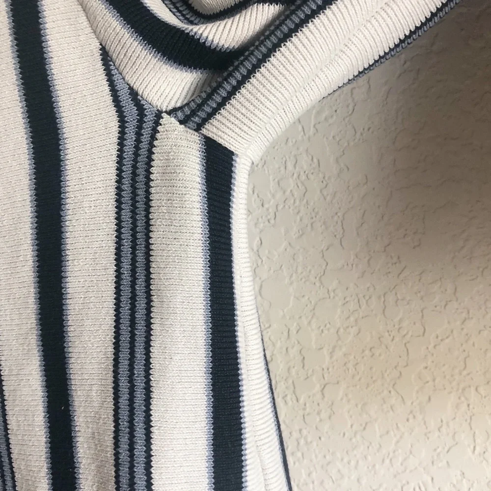 Ann Taylor Silk Blend Striped Wide Sleeve Knit Sweater Top